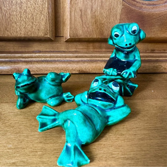 Set of 3 Duncan Ceramic USA 1975 rare Frogs set - Picture 6 of 7
